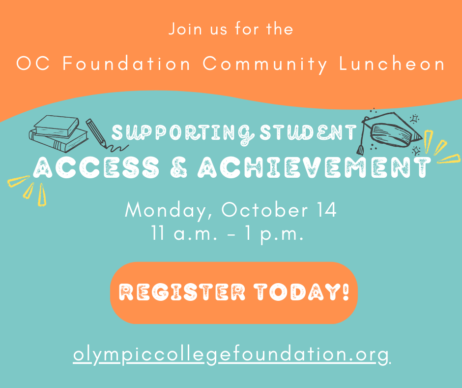 Teal and Orange Image with Community Luncheon Details